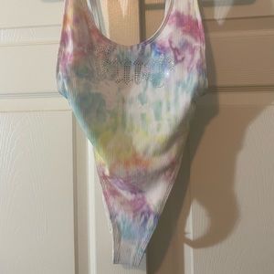 Multicolored Tie Dye Bedazzled Juicy Couture x F21 collab.
